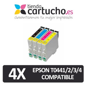 PACK 4 (ELIJA COLORES) CARTUCHOS COMPATIBLES EPSON T0441/2/3/4  PARA LA IMPRESORA Epson Stylus C64