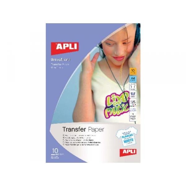 Apli Papel transferencia A4 10 Hojas Tejidos blancos Apli Papel transferencia A4 10 Hojas Tejidos blancos