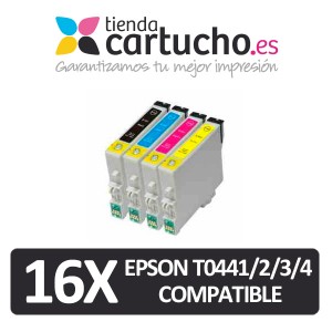 PACK 16 (ELIJA COLORES) CARTUCHOS COMPATIBLES EPSON T0441/2/3/4  PERTENENCIENTE A LA REFERENCIA Encre Epson T0441/2/3/4