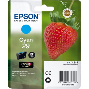 Epson 29 Cyan, Cartucho de tinta original  PERTENENCIENTE A LA REFERENCIA Encre Epson 29 y 29XL