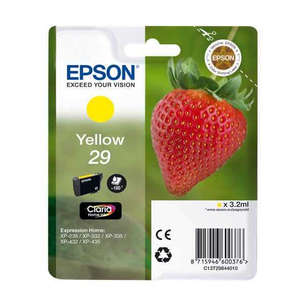 Epson 29 Jaune, Cartouche d'encre original Epson 29 Jaune, Cartouche d'encre original