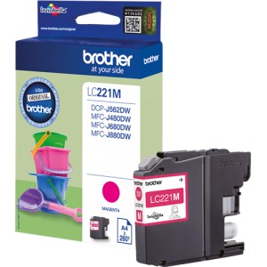 Brother LC221 magenta cartucho de tinta original PARA LA IMPRESORA Cartouches d'encre Brother MFC-J480DW