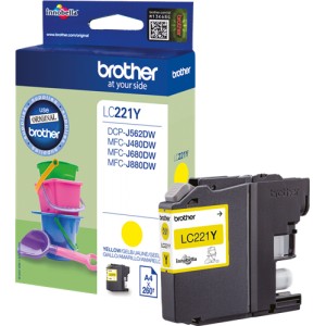 Brother LC221 amarillo cartucho de tinta original PARA LA IMPRESORA Cartouches d'encre Brother MFC-J480DW