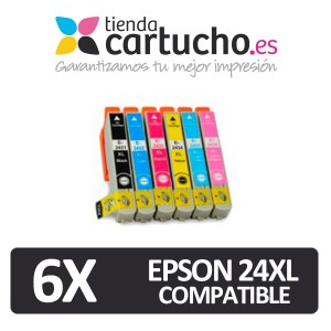 PACK 6 (ELIJA COLORES) CARTUCHOS COMPATIBLES EPSON 24XL PARA LA IMPRESORA Epson Expression Photo XP-850