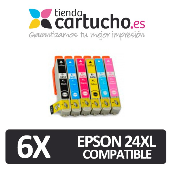 PACK 6 (CHOISIR LES COULEURS) CARTOUCHES COMPATIBLES EPSON 24XL PACK 6 (CHOISIR LES COULEURS) CARTOUCHES COMPATIBLES EPSON 24XL