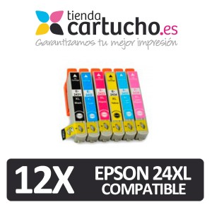 PACK 12 (ELIJA COLORES) CARTUCHOS COMPATIBLES EPSON 24XL PARA LA IMPRESORA Epson Expression Photo XP-850