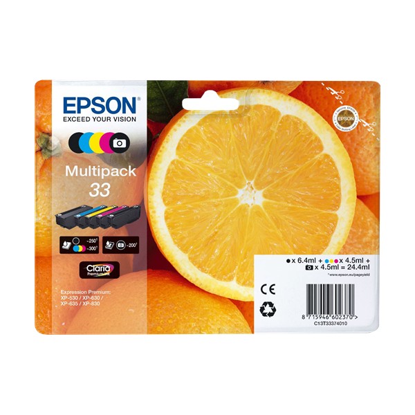 Epson 33 pack Couleurs, cartouches d'encre original Epson 33 pack Couleurs, cartouches d'encre original
