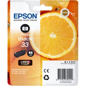 Epson 33 Photo Negro, Cartucho de tinta original PARA LA IMPRESORA Epson Expression Premium XP-530