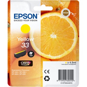 Epson 33 Amarillo, Cartucho de tinta original PERTENENCIENTE A LA REFERENCIA Encre Epson 33 y 33XL