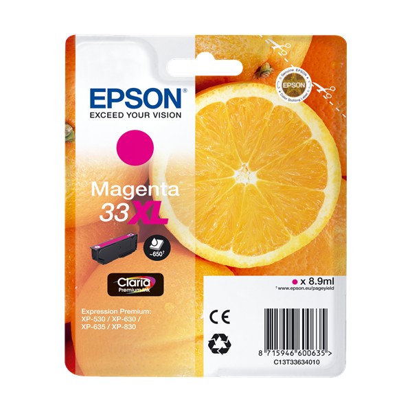 Epson 33XL Magenta, Cartouche d'encre original Epson 33XL Magenta, Cartouche d'encre original