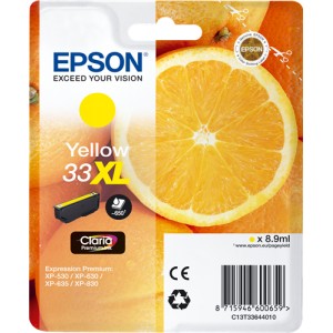 Epson 33XL Amarillo, Cartucho de tinta original PARA LA IMPRESORA Epson Expression Premium XP-900