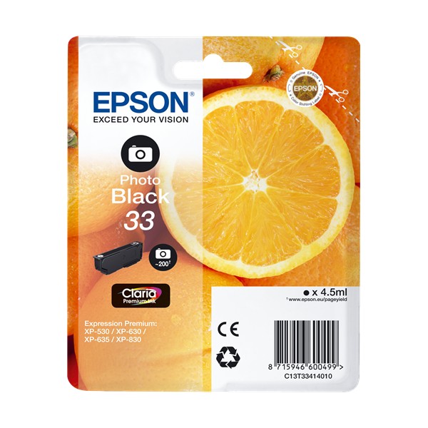 Epson 33XL Photo Noir, Cartouche d'encre original Epson 33XL Photo Noir, Cartouche d'encre original