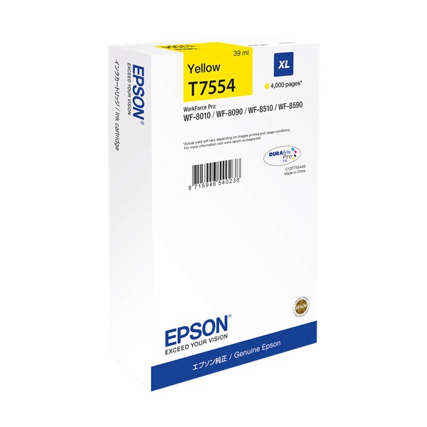Cartouche Original Epson T7554 jaune Cartouche Original Epson T7554 jaune