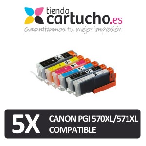 PACK 5 CANON PGI-570 CLI-571 (ELIJA COLORES) CARTUCHOS COMPATIBLES CANON PGI-525 CLI-526 PARA LA IMPRESORA Cartouches d'encre Canon Pixma TS6052