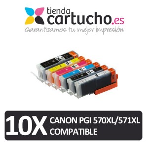 PACK 10 CANON PGI-570 CLI-571 (ELIJA COLORES) CARTUCHOS COMPATIBLES CANON PGI-570 - CLI-571 PARA LA IMPRESORA Cartouches d'encre Canon Pixma MG6852