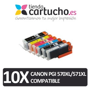 PACK 10 CANON PGI-570 CLI-571 (ELIJA COLORES) CARTUCHOS COMPATIBLES CANON PGI-570 - CLI-571 PARA LA IMPRESORA Cartouches d'encre Canon Pixma TS6050