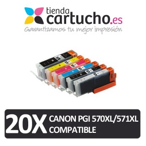 PACK 20 CANON PGI-570 CLI-571 (ELIJA COLORES) CARTUCHOS COMPATIBLES CANON PGI-570 - CLI-571 PARA LA IMPRESORA Cartouches d'encre Canon Pixma MG6850