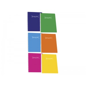 Pack 6 cuadernos Gallery A4. Tapa Dura. 80 Hojas. 70Gr. Cuadrícula 4x4
