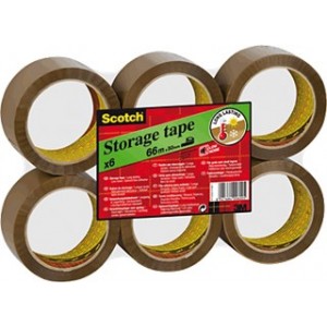 SCOTCH Pack 6 Cintas embalaje para almacenar 50 mm x 66 m Marron