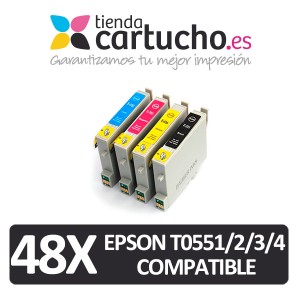 PACK 48 (ELIJA COLORES) CARTUCHOS COMPATIBLES EPSON T0551/2/3/4  PERTENENCIENTE A LA REFERENCIA Encre Epson T0551/2/3/4