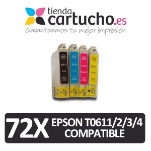 PACK 48 (ELIJA COLORES) CARTUCHOS COMPATIBLES EPSON T0611/2/3/4 PARA LA IMPRESORA Cartouches d'encre Epson Stylus DX3850 