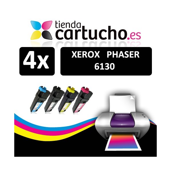 PACK 4 (CHOISIR LES COULEURS) CARTOUCHES COMPATIBLES XEROX PHASER 6130 PACK 4 (CHOISIR LES COULEURS) CARTOUCHES COMPATIBLES XEROX PHASER 6130