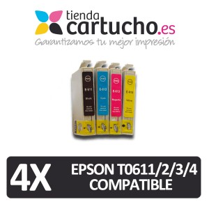 PACK 4 (ELIJA COLORES) CARTUCHOS COMPATIBLES EPSON T0611/2/3/4 PARA LA IMPRESORA Epson Stylus D 68 