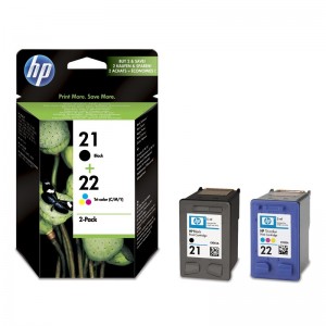 HP 21 NEGRO+ HP 22 TRICOLOR PACK TINTA ORIGINAL  PARA LA IMPRESORA Cartouches d'encre HP Deskjet 3510e-All-in-One