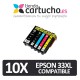 Pack 10 Epson 33XL Compatibles (Elija colores)