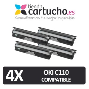 PACK 4 (ELIJA COLORES) CARTUCHOS COMPATIBLES OKI C110 PARA LA IMPRESORA Toner OKI MC160n