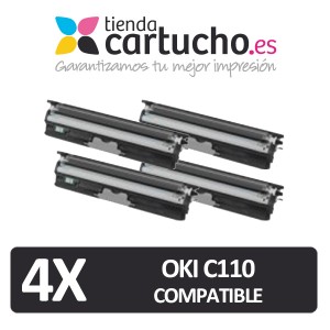 PACK 4 (ELIJA COLORES) CARTUCHOS COMPATIBLES OKI C110 PARA LA IMPRESORA Toner OKI C130