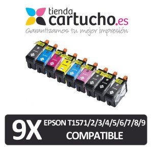 PACK 9 (ELIJA COLORES) CARTUCHOS COMPATIBLES EPSON T1571/2/3/4/5/6/7/8/9 PERTENENCIENTE A LA REFERENCIA Encre Epson T1571/2/3/4/5/6/7/8/9