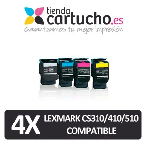 Pack 4 Toner Lexmark CS310/CS41/CS510 compatibles (Elija Colores) PERTENENCIENTE A LA REFERENCIA Cartouches Lexmark CS310/CS410/CS510 compatible