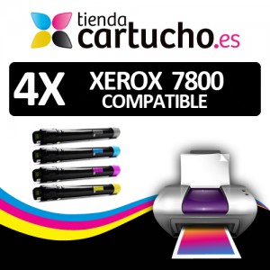 Pack 4 Xerox Phaser 7800 PERTENENCIENTE A LA REFERENCIA Toner Xerox Phaser 7800