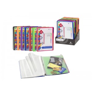 CARCHIVO CARPETA DE FUNDAS REMOVE ESPIRAL 30 FUNDAS 4 SEPARADORES AZUL