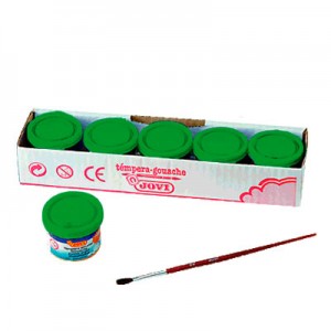 JOVI Estuche Temperas 35 ml Verde 5 ud