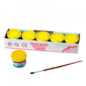 JOVI Estuche Temperas 35 ml Amarillo 5 ud