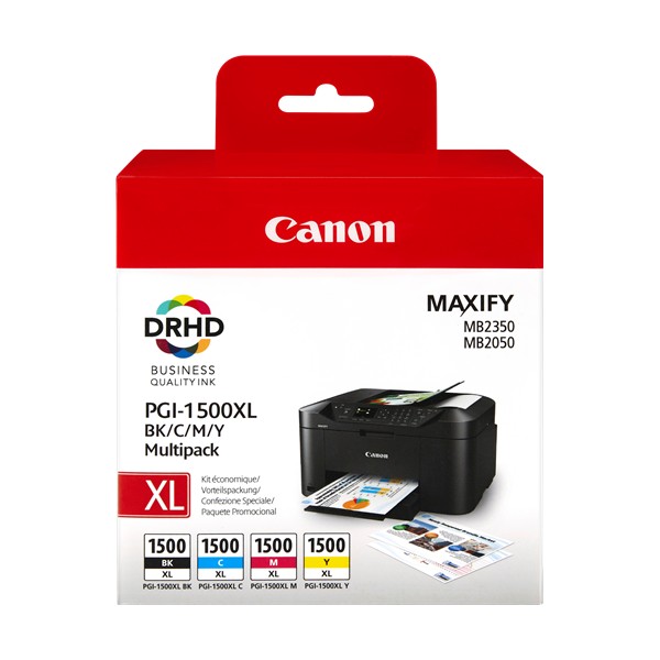 Canon PGI-1500XL Pack 4 Cartouches De Encre Original grande capacité Canon PGI-1500XL Pack 4 Cartouches De Encre Original grande capacité
