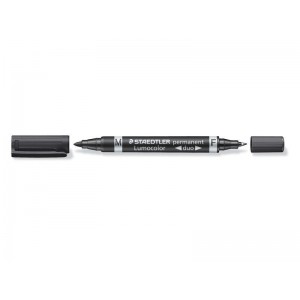 STAEDTLER MARCADOR LUMOCOLOR DUO NEGRO ANCHOS DE TRAZO: 0,6 Y 1,5 MM.
