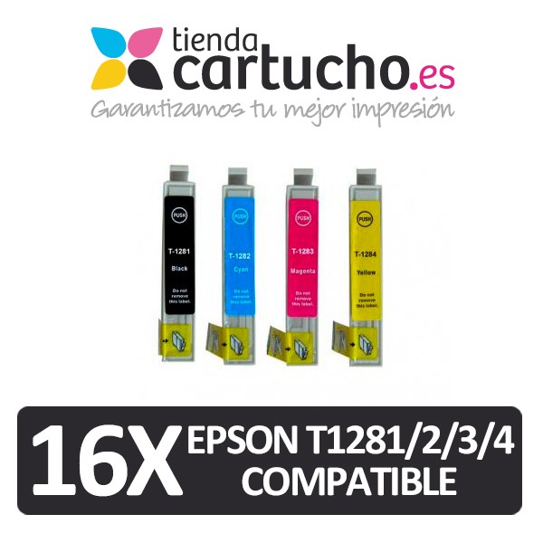 PACK 16 (CHOISIR LES COULEURS) CARTOUCHES COMPATIBLES EPSON T1281/2/3/4 PACK 16 (CHOISIR LES COULEURS) CARTOUCHES COMPATIBLES EPSON T1281/2/3/4