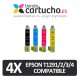 PACK 4 (ELIJA COLORES) CARTUCHOS COMPATIBLES EPSON T1291/2/3/4