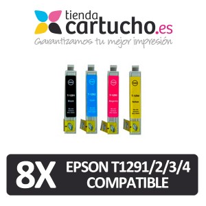 PACK 8 (ELIJA COLORES) CARTUCHOS COMPATIBLES EPSON T1291/2/3/4 PARA LA IMPRESORA Epson Stylus Office BX625FWD Pro Edition