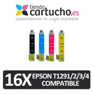 PACK 16 (ELIJA COLORES) CARTUCHOS COMPATIBLES EPSON T1291/2/3/4 PARA LA IMPRESORA Epson Stylus Office BX 625 FWD