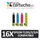 PACK 16 (ELIJA COLORES) CARTUCHOS COMPATIBLES EPSON T1291/2/3/4