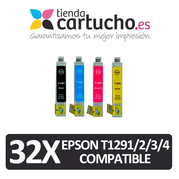 PACK 32 (CHOISIR LES COULEURS) CARTOUCHES COMPATIBLES EPSON T1291/2/3/4 PACK 32 (CHOISIR LES COULEURS) CARTOUCHES COMPATIBLES EPSON T1291/2/3/4