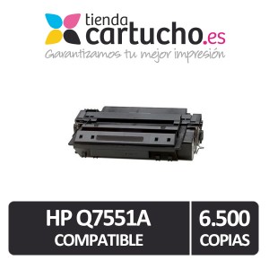 Toner HP Q7551X compatible, sustituye al toner original HP Q7551X PERTENENCIENTE A LA REFERENCIA Toner HP 51A / 51x