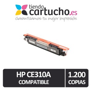 Toner NEGRO HP CE310/126A BK compatible, sustituye al toner original CE310 PARA LA IMPRESORA Toner HP Color LaserJet 100 MFP M175 A