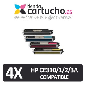 PACK 4 (ELIJA COLORES) CARTUCHOS COMPATIBLES HP CE310/1/2/3 - 126A PARA LA IMPRESORA Toner HP Color LaserJet 100 MFP M175 NW