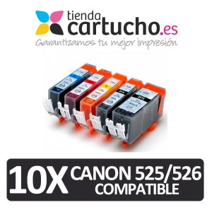 PACK 10 CANON PGI-525 CLI-526 (ELIJA COLORES) CARTUCHOS COMPATIBLES CANON PGI-525 CLI-526 PERTENENCIENTE A LA REFERENCIA Canon PGI525 / CLI526
