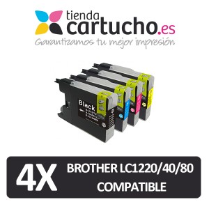 Brother PACK 4 LC1280 Cartucho de tinta compatible, sustituye al cartucho original Brother LC-1280 PERTENENCIENTE A LA REFERENCIA Encre Brother LC-1240